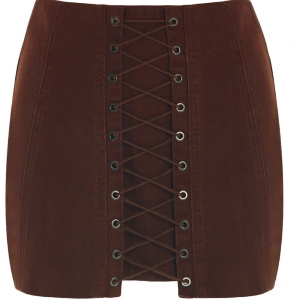 Naked Wardrobe CANVAS LACE MINI SKIRT - BRAND NEW NEVER WORN